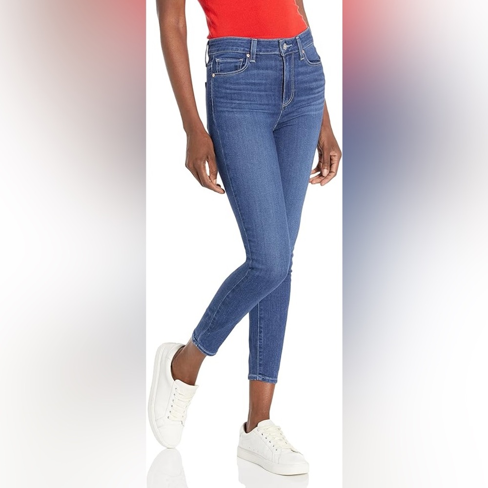 PAIGE Hoxton Crop Skinny Jeans in Renzo Medium Blue